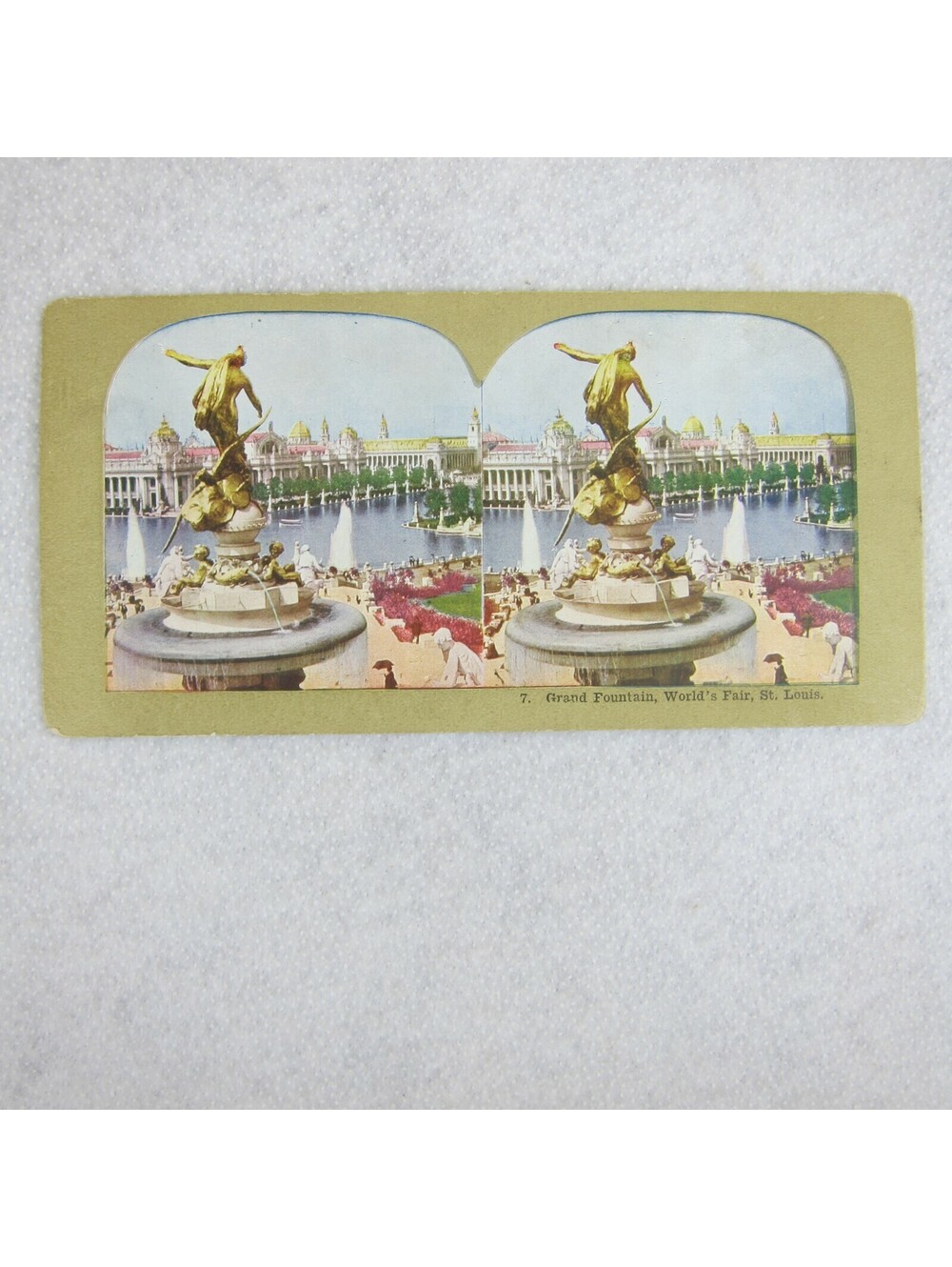 Antique 1904 St Louis World's Fair Louisiana Purchase Stereoview Grand Fountain